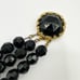VIntage VTG Faceted Black Gold 3 Beaded Strand Bracelet Unbranded Quiet Luxury