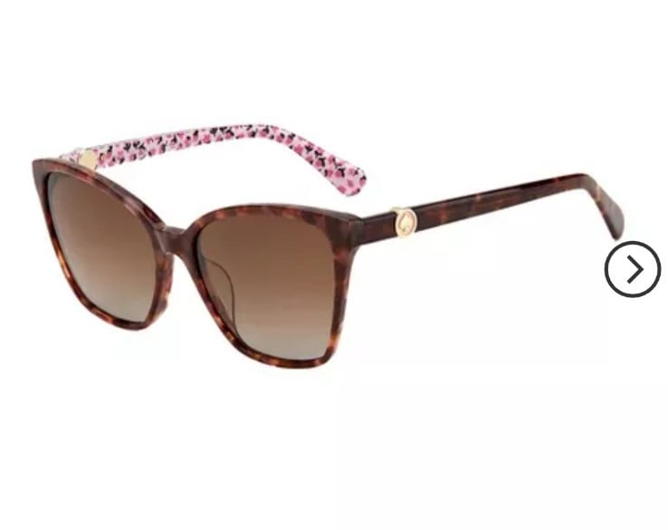 Kate Spade KS Amiyah cat-eye polarized women's sunglasses Havana 56mm