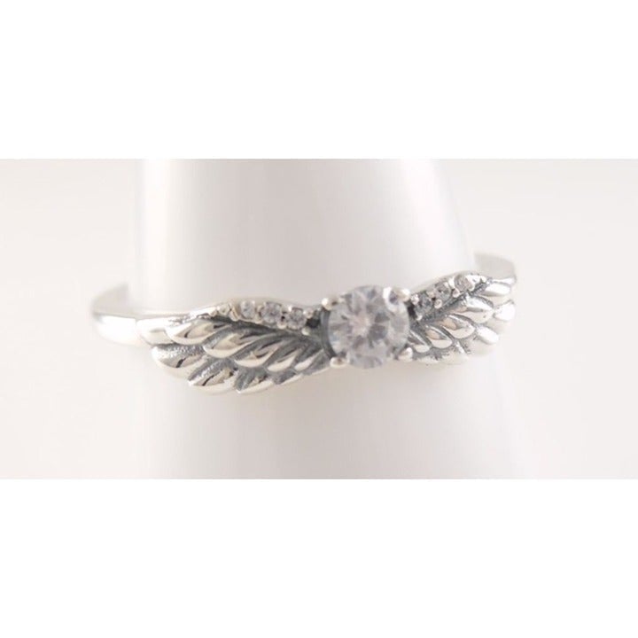 SPARKLING ANGEL WINGS Authentic PANDORA Silver Ring Sz 7 198500C01-54 NEW