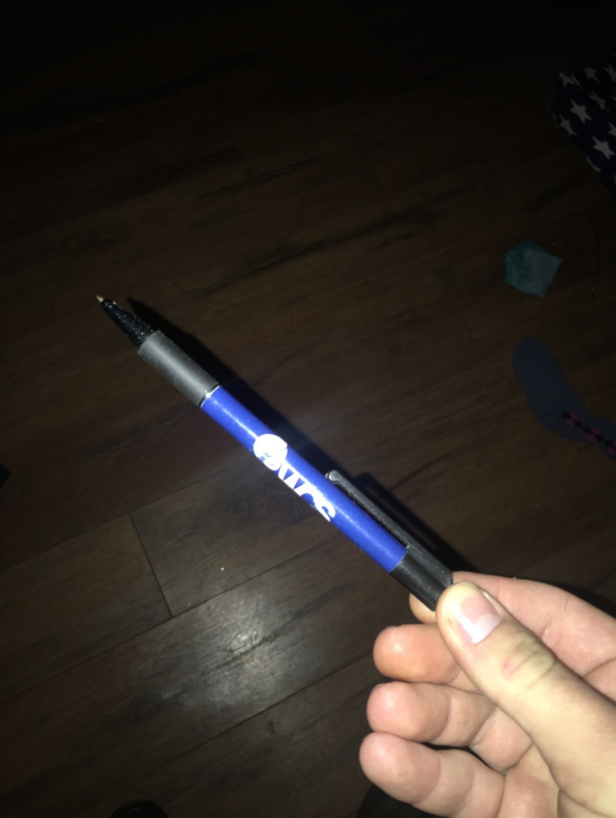 Blue ink pen