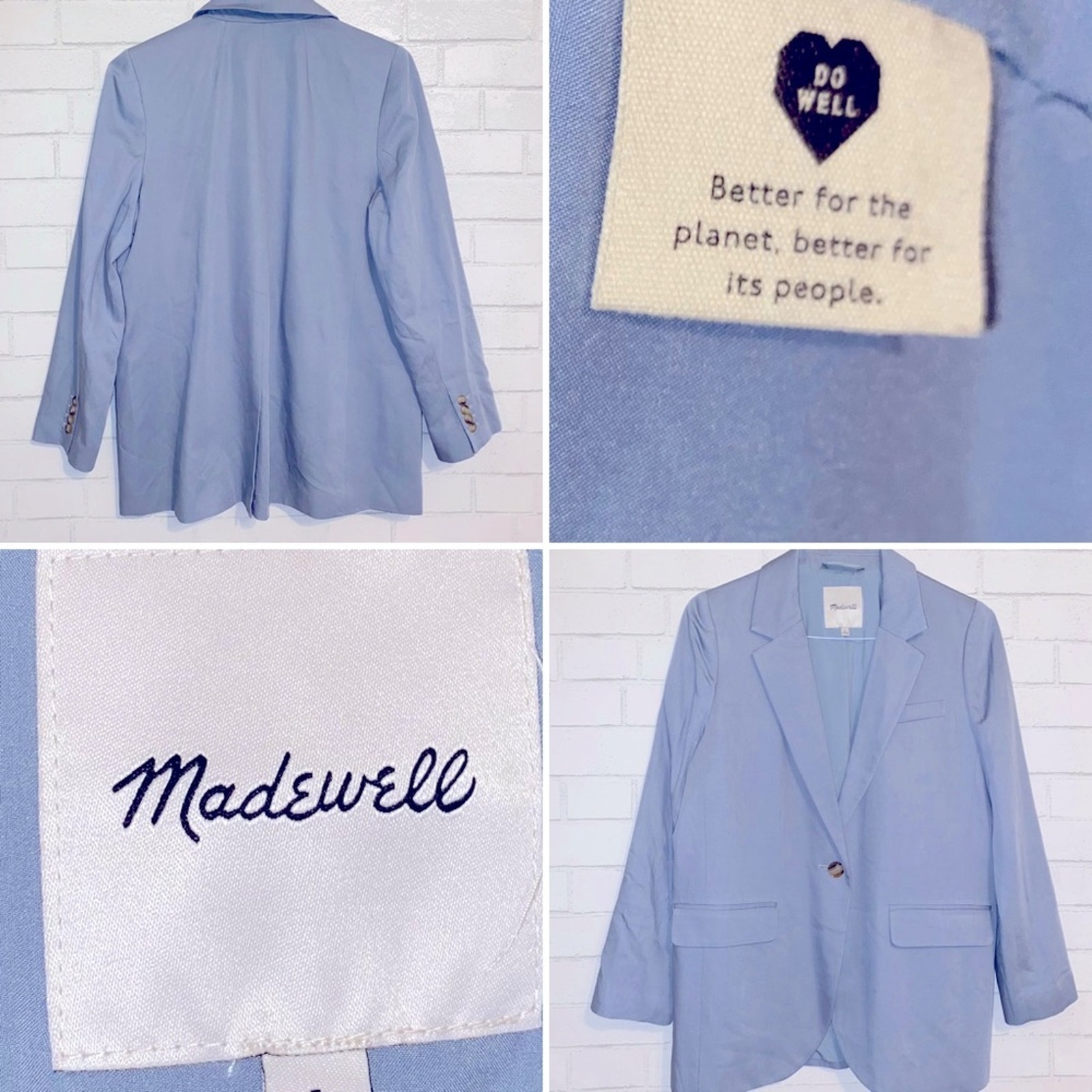 Madewell 178 Light Blue Larsen Blazer in Drapeweave LG (10-12) EUC