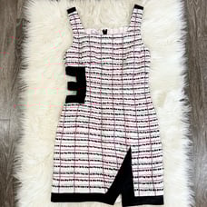 AJE Womens Handweaved Linen Cotton Dress Cutout Mini Size 6 XS Textured