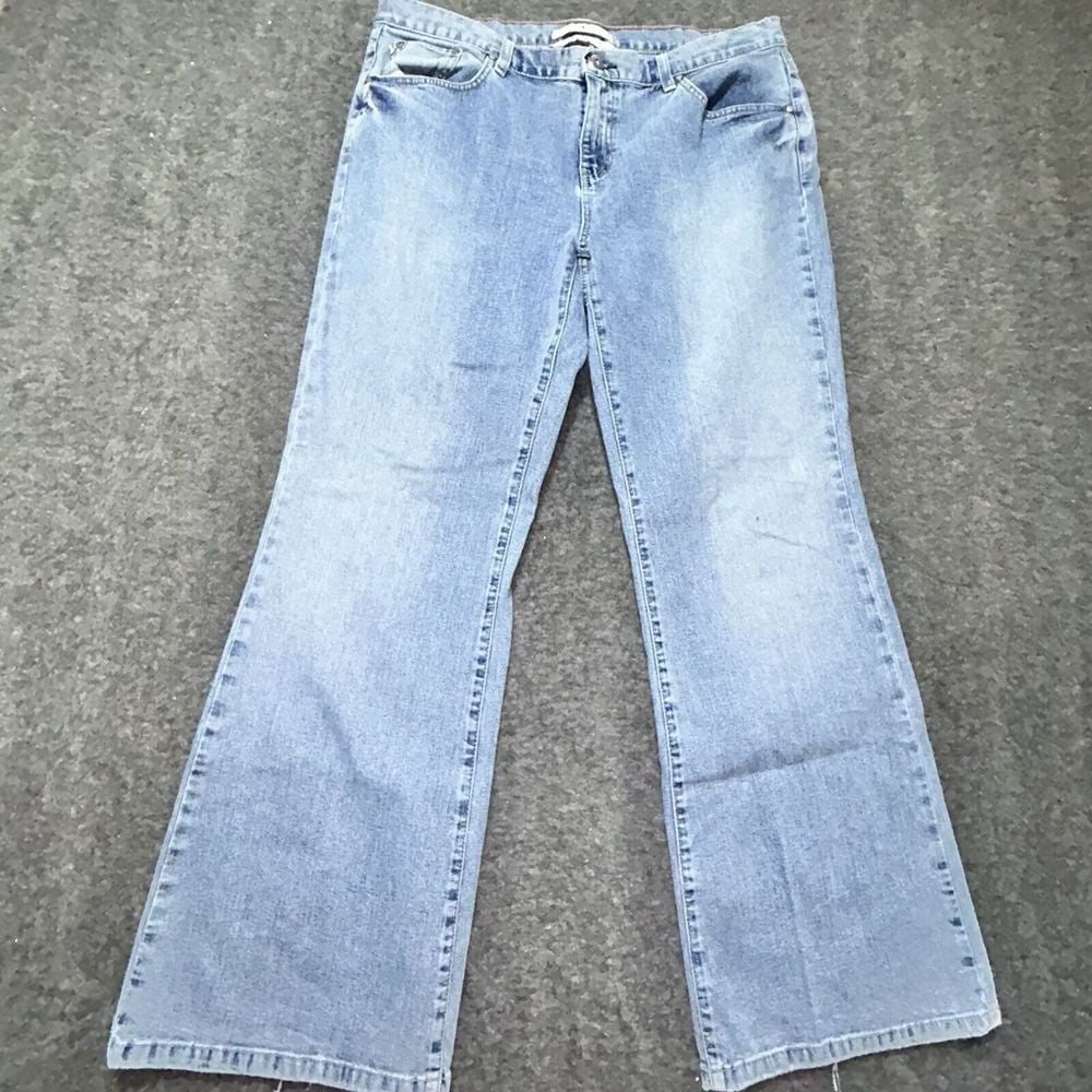 Vtg Y2K Tommy Hilfiger Low Rise Flare Women's Jeans Size 14 Med Wash Denim