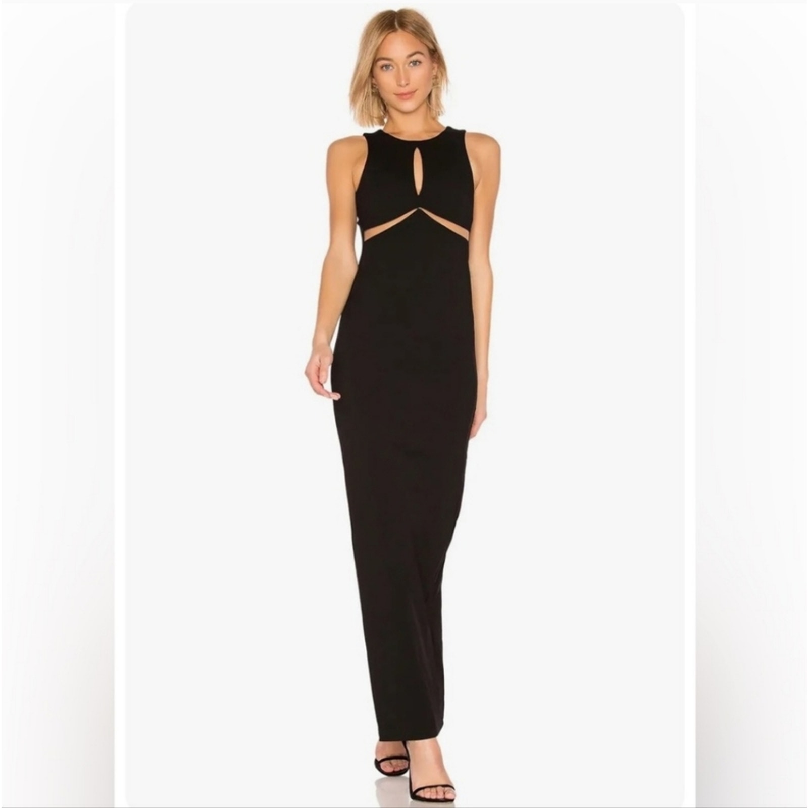 NWT Lovers + Friends Saskeah Black Key Hole Sleeveless Maxi Gown