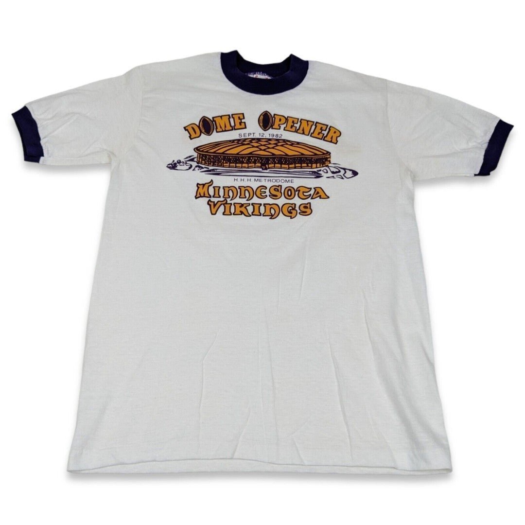 RARE Vintage 1982 NFL Minnesota Vikings Dome Opener Shirt 80s football