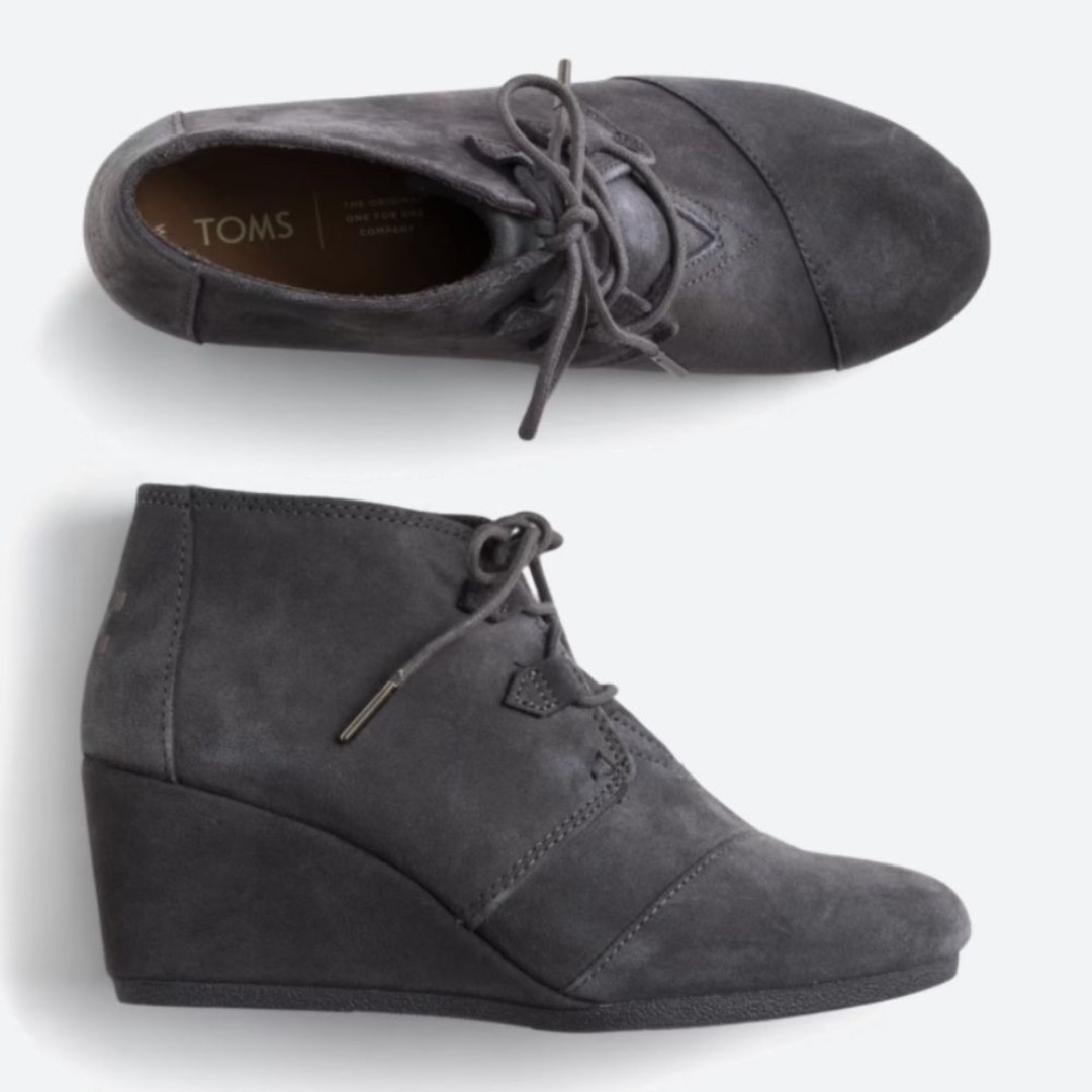 NWOT Toms Kala Suede Wedge Bootie