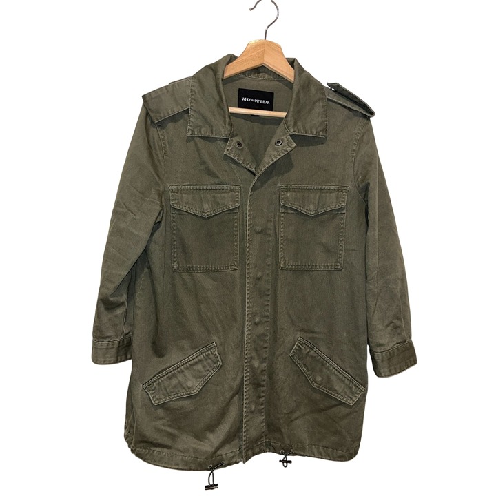 Who What Wear Womens Green Military Style Jacket Medium Cotton Blend
