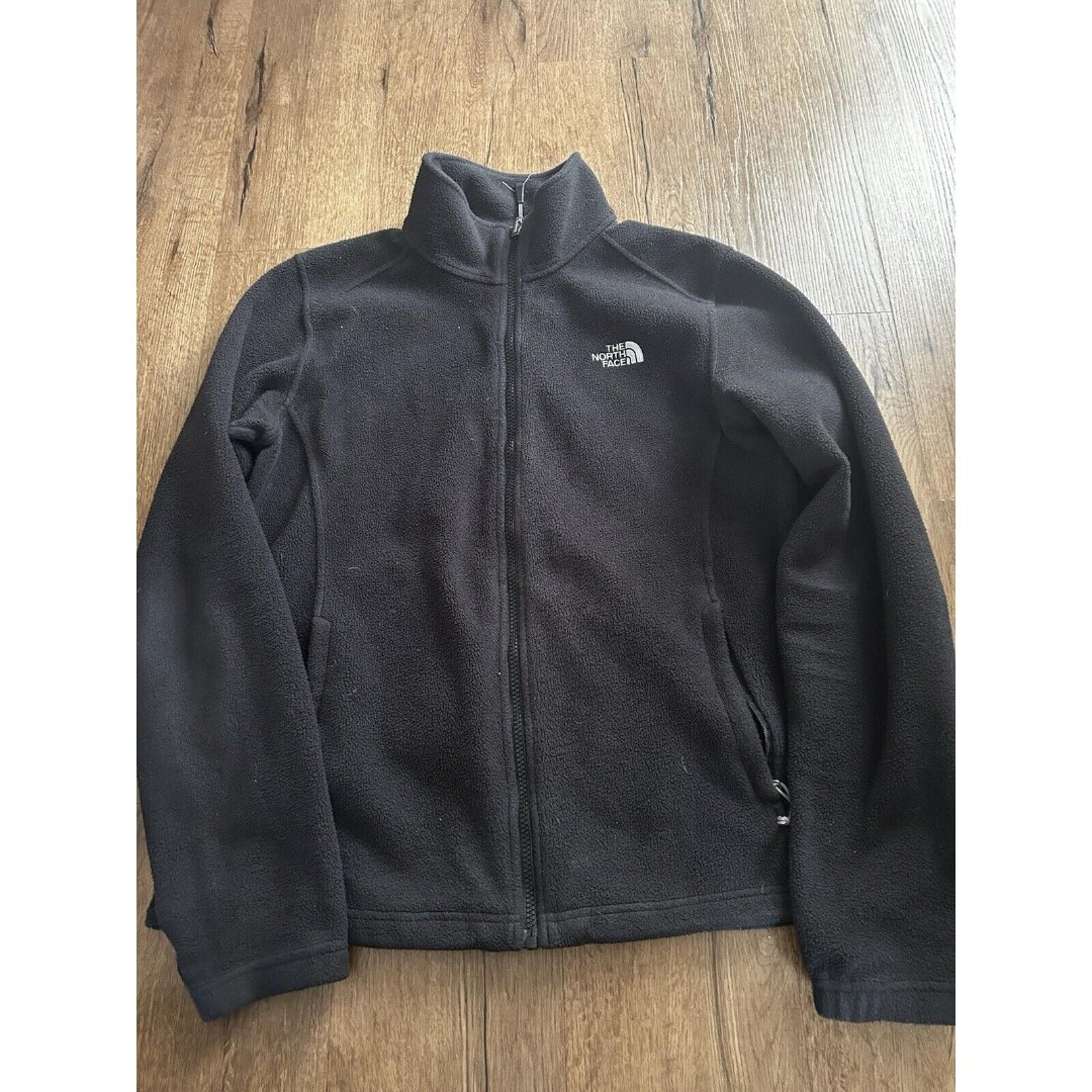 The North Face Jacket Womens Large Black Full Zip  Fleece Pockets Logo
