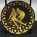 Vintage Don Quiote Damascene black and gold trinket dish footed