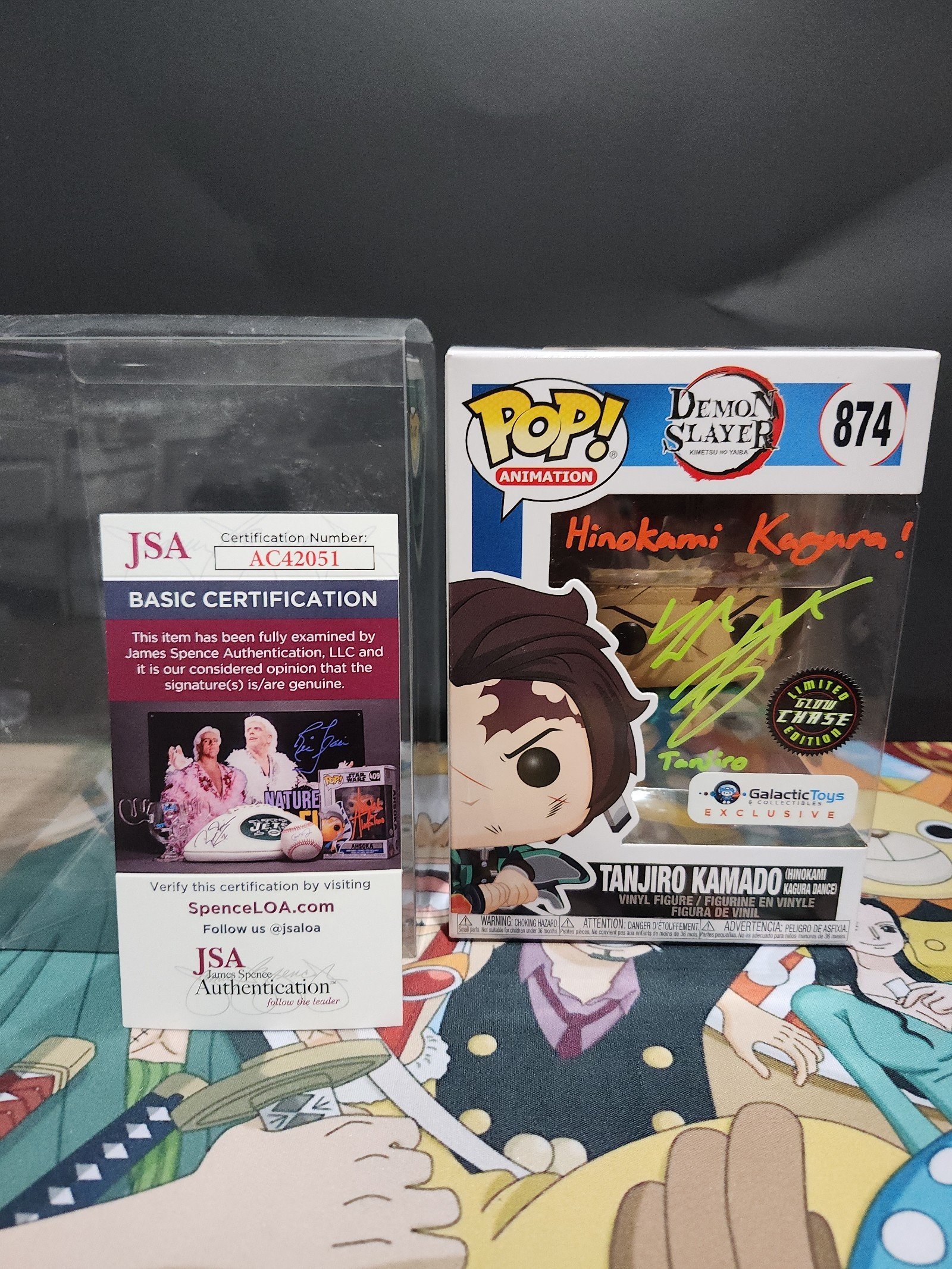Tanjiro kamado - Demon Slayer funko 874 Chase Signed by Zach Aguilar