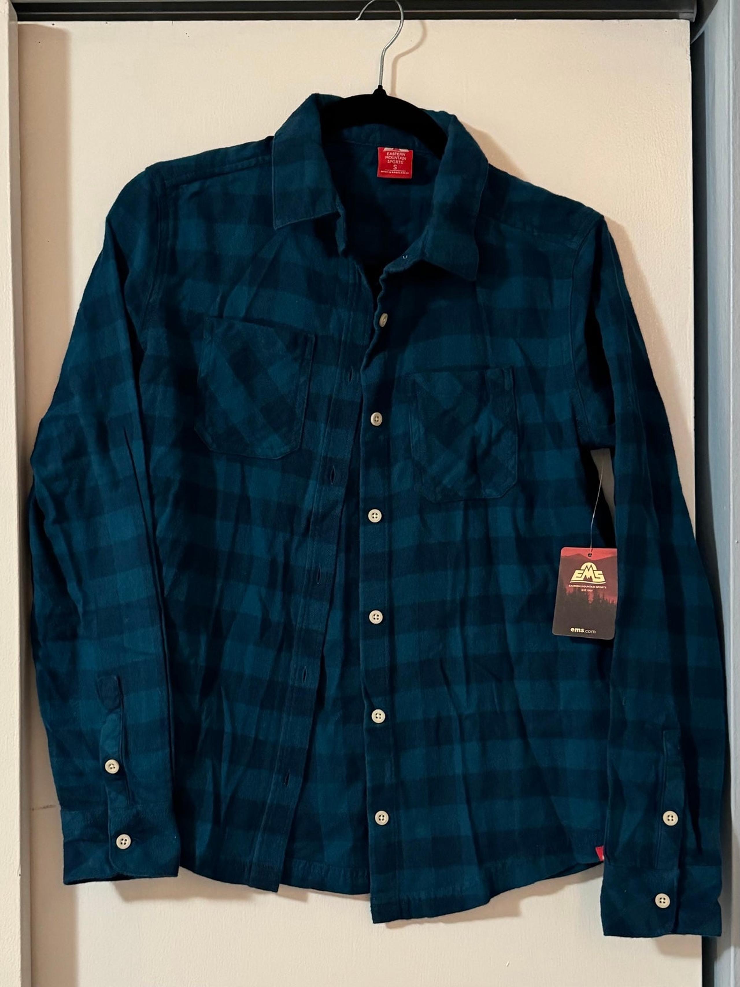 New Eastern Mountain Sports (EMS) Timber NWT Flannel, Moroccan Blue