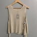 MOVINT Front Tie Sleeveless Oatmeal Scoop Neck Tank Top Medium