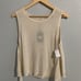MOVINT Front Tie Sleeveless Oatmeal Scoop Neck Tank Top Medium