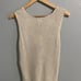 MOVINT Front Tie Sleeveless Oatmeal Scoop Neck Tank Top Medium