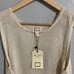 MOVINT Front Tie Sleeveless Oatmeal Scoop Neck Tank Top Medium