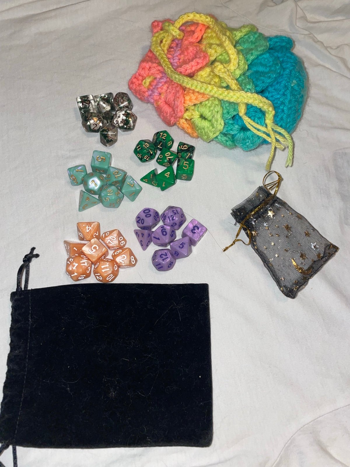 Dice sets with bags