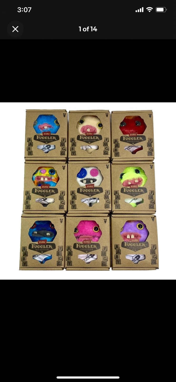 Fuggler Baby Series 3 COMPLETE SET Funny Ugly Monster Plush Toy Set 9 Collection