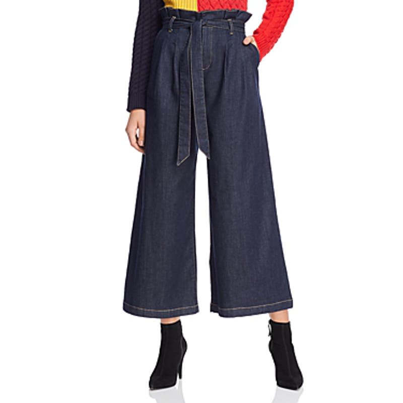 Alice + Olivia Ryan Paperbag Waist Wide Leg Jeans Size 12