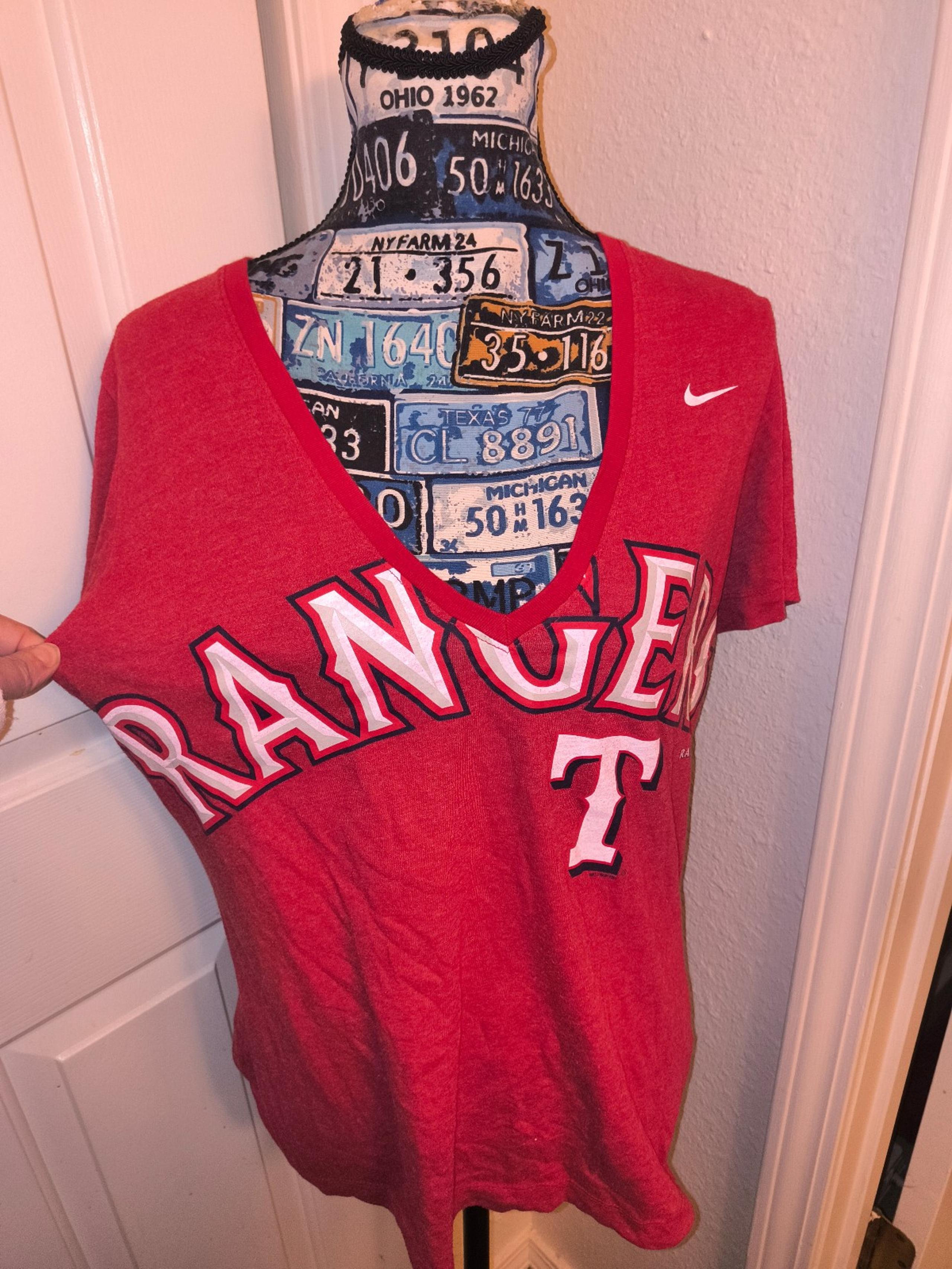 Nike Texas rangers women's plus size xl MLB baseball tee shirt