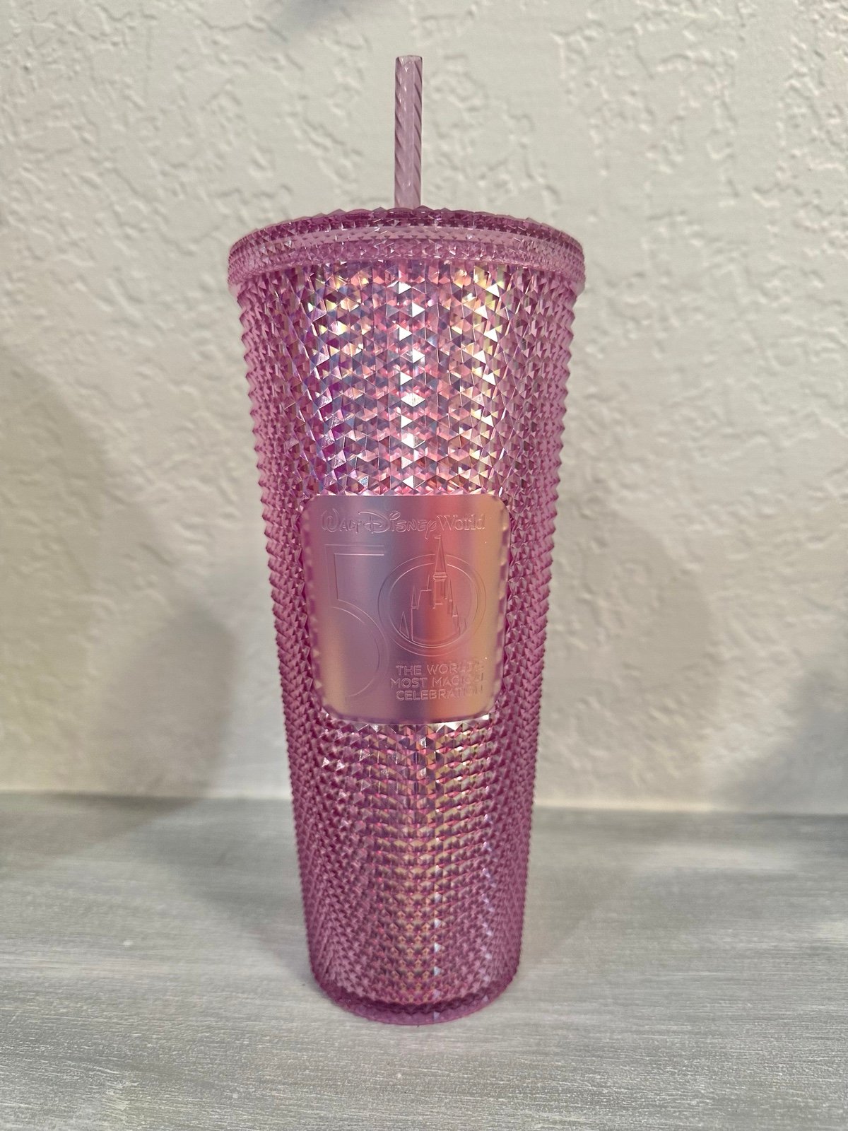 Starbucks Disney World 50th Anniversary Pink iridescent tumbler