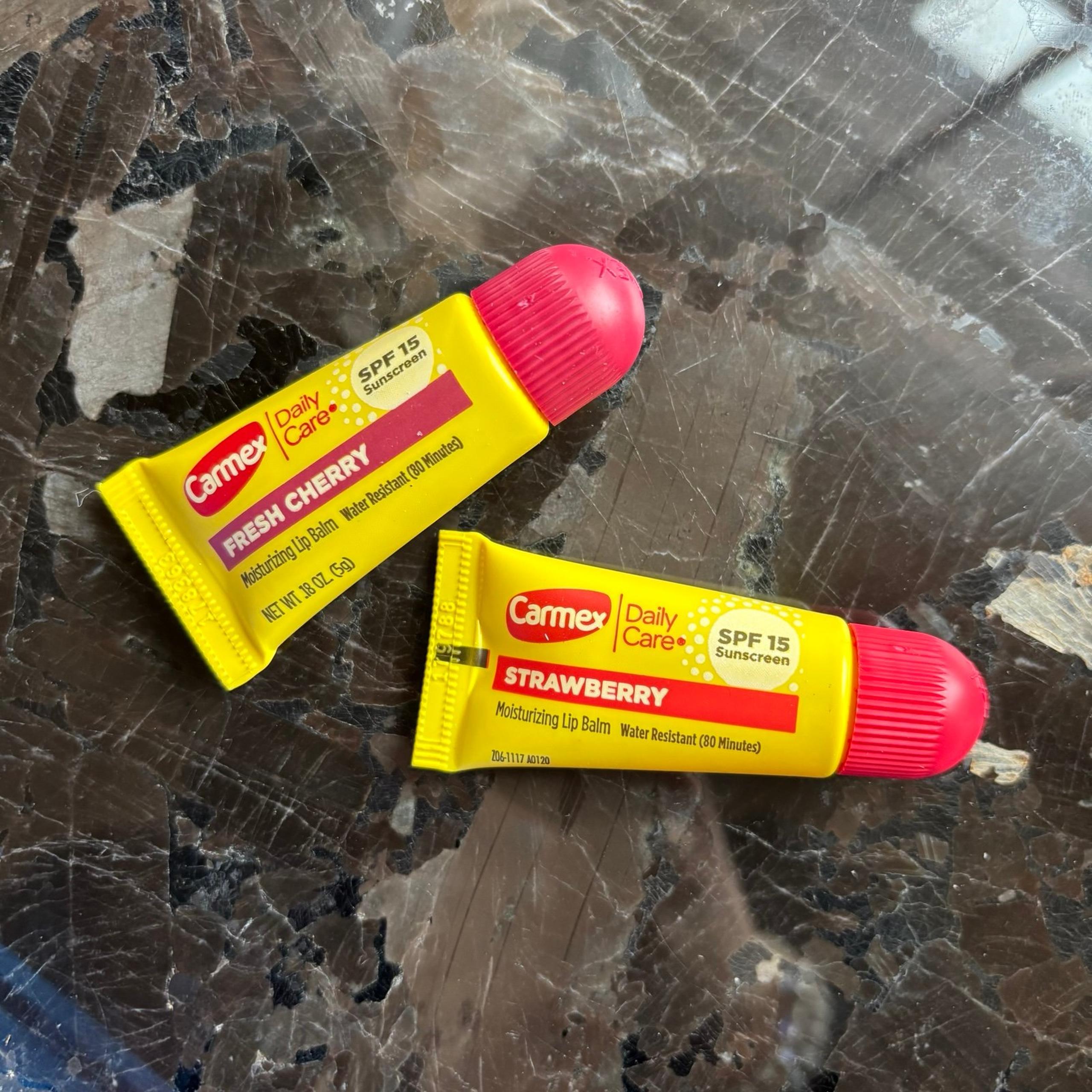 Carmex Minis “Fresh Cherry” and “Strawberry”
