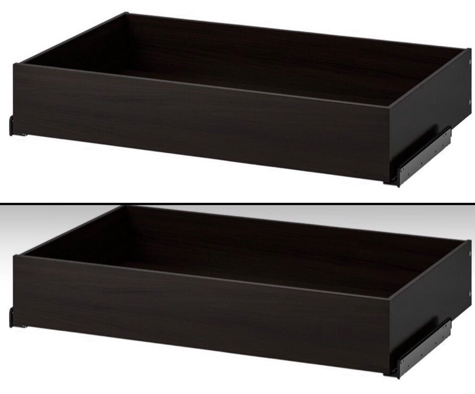 (2) x KOMPLEMENT black-brown 39 3/8 x 22 7/8in drawers 002.463.42 for IKEA PAX