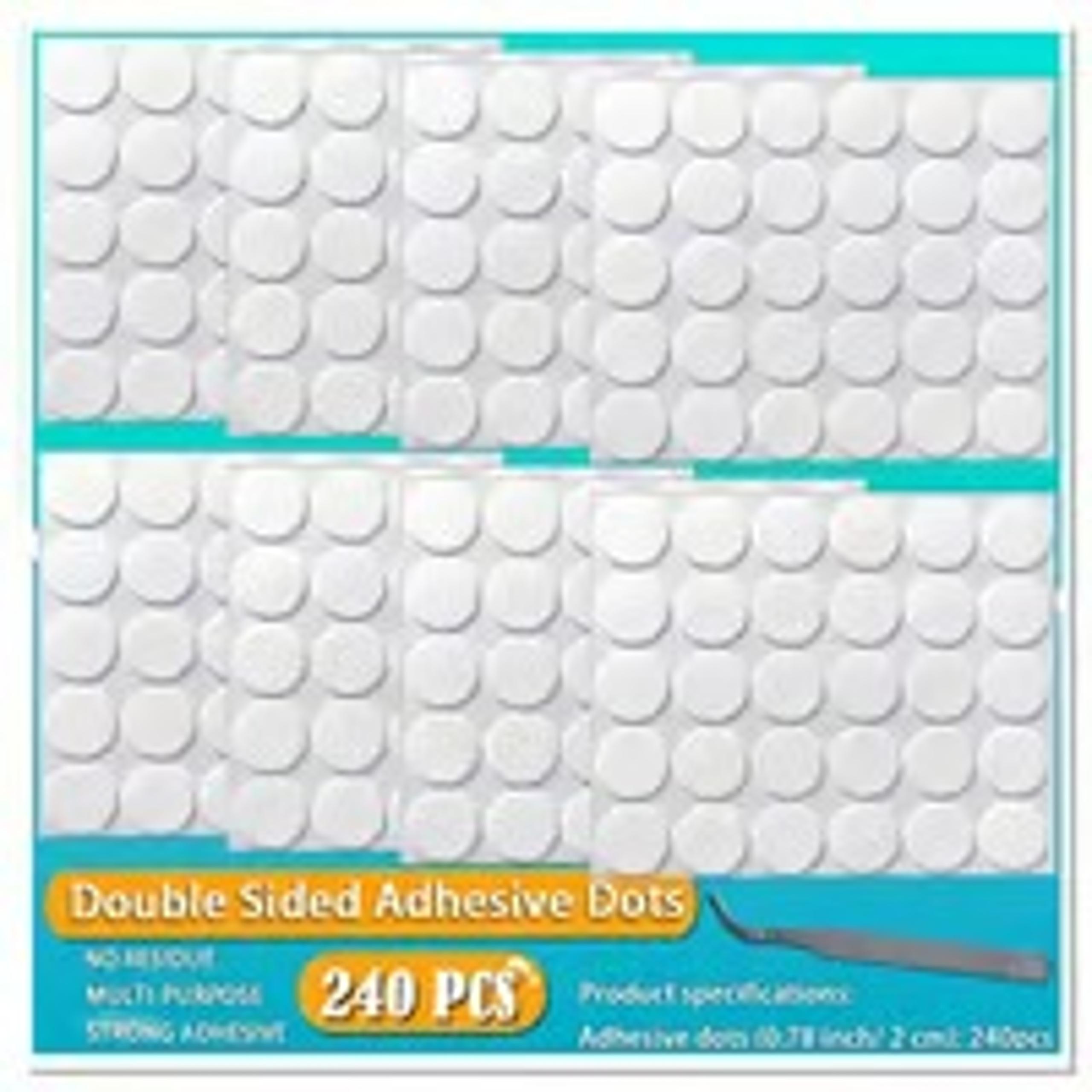 Double Sided Tape Removable, Strong Mounting Adhesive Dots 240 Pcs