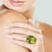 Sterling Silver 21.25ct Lemon Quartz & Chrome Diopside Statement Ring SR-3899