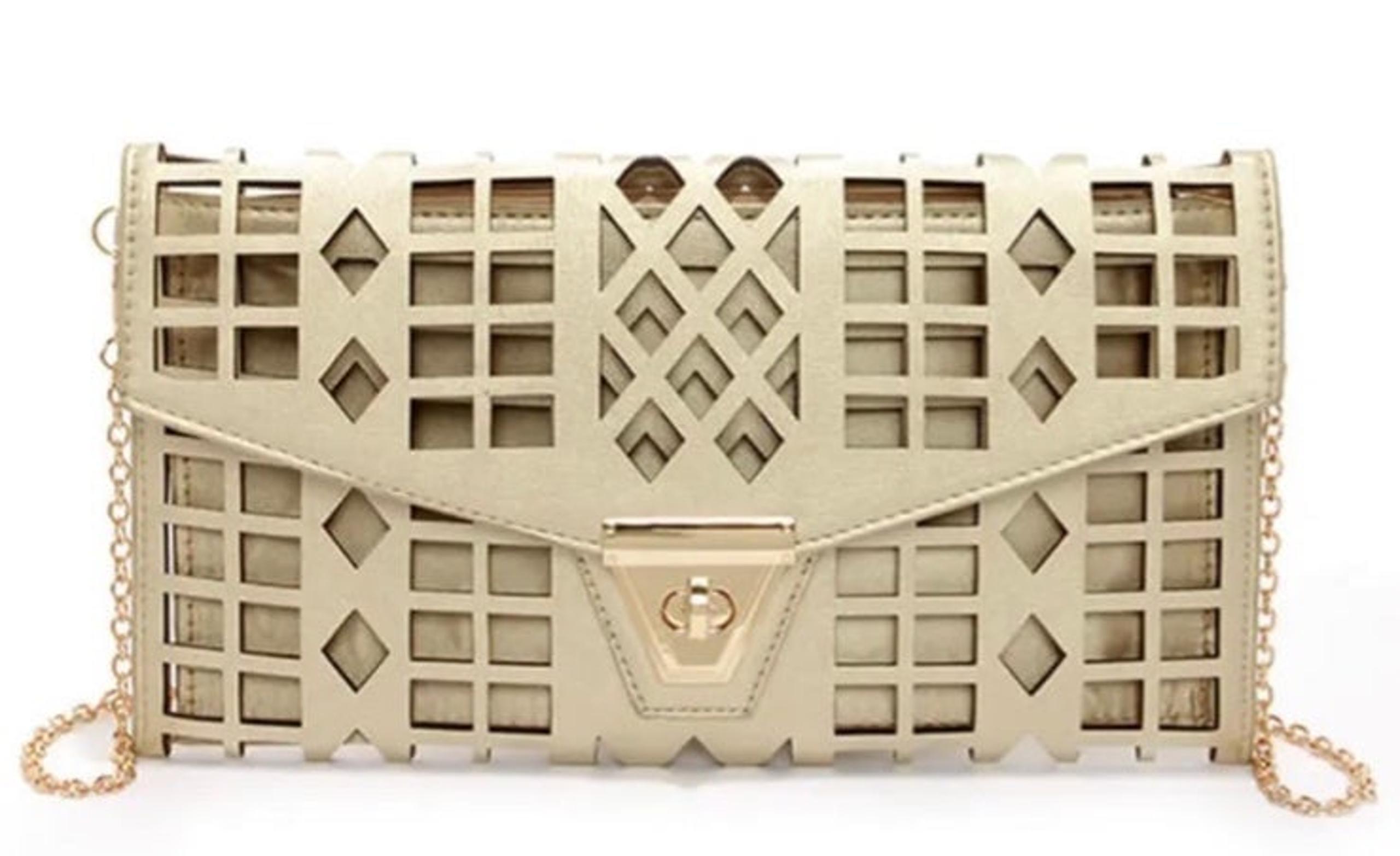 Geo du Jour Cutout Gold Clutch