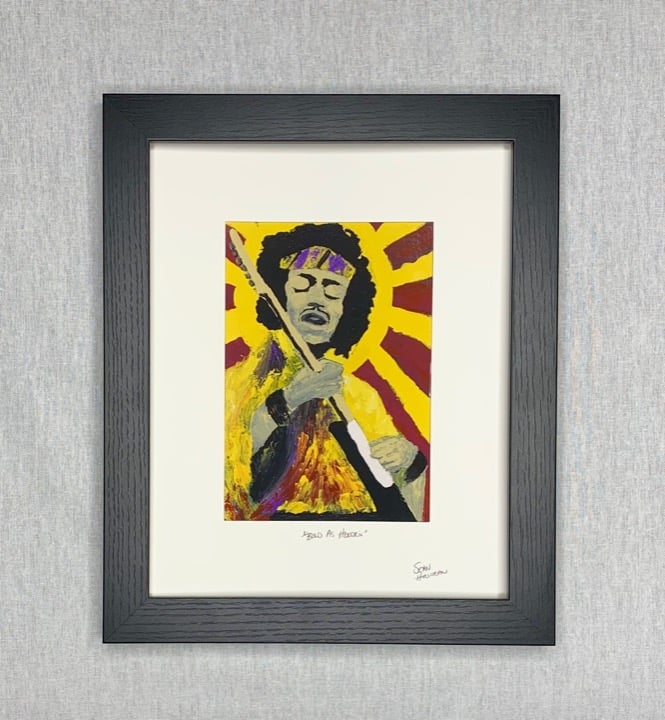 'Bold As Hendrix' 8 x10 Framed and Matted Print, Jimi Hendrix