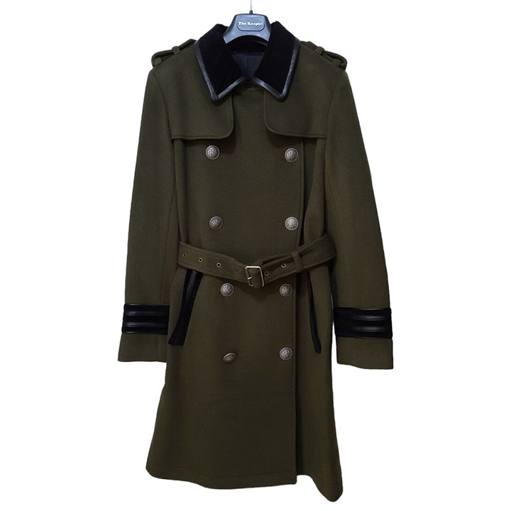 NWT The Kooples Tibetan Coat Olive Green Wool Blend Military Style Women's Sz 34