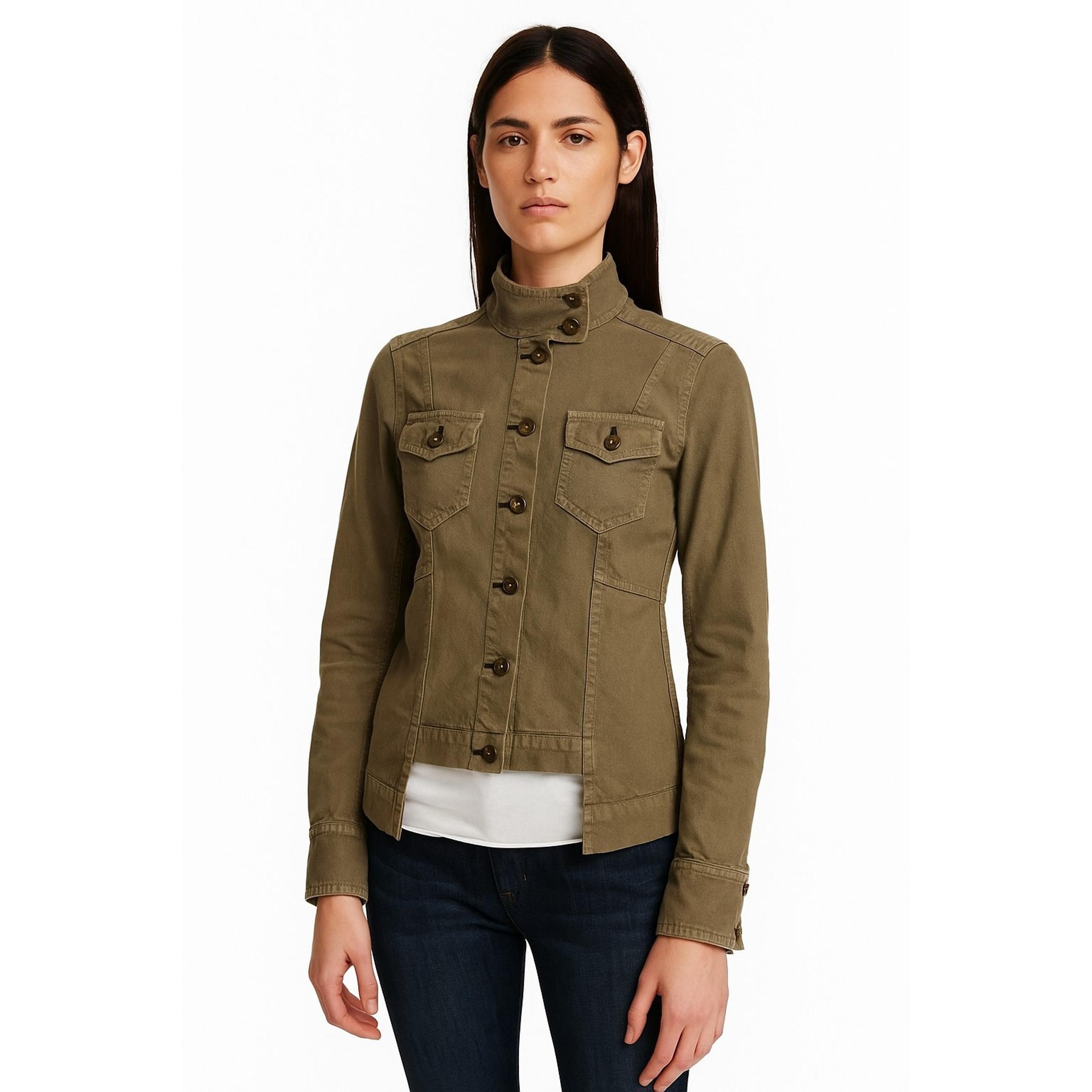 Rag & Bone Jean 100% Cotton Military Style Olive Green Jacket Fitted M