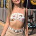 Motel Rocks satin halter neck butterfly print