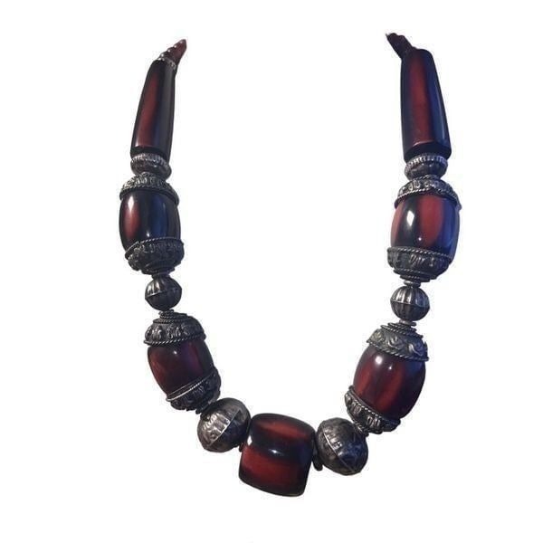 Massive Heavy Vintage Indian Ethnic Tribal Chunky Statement Necklace