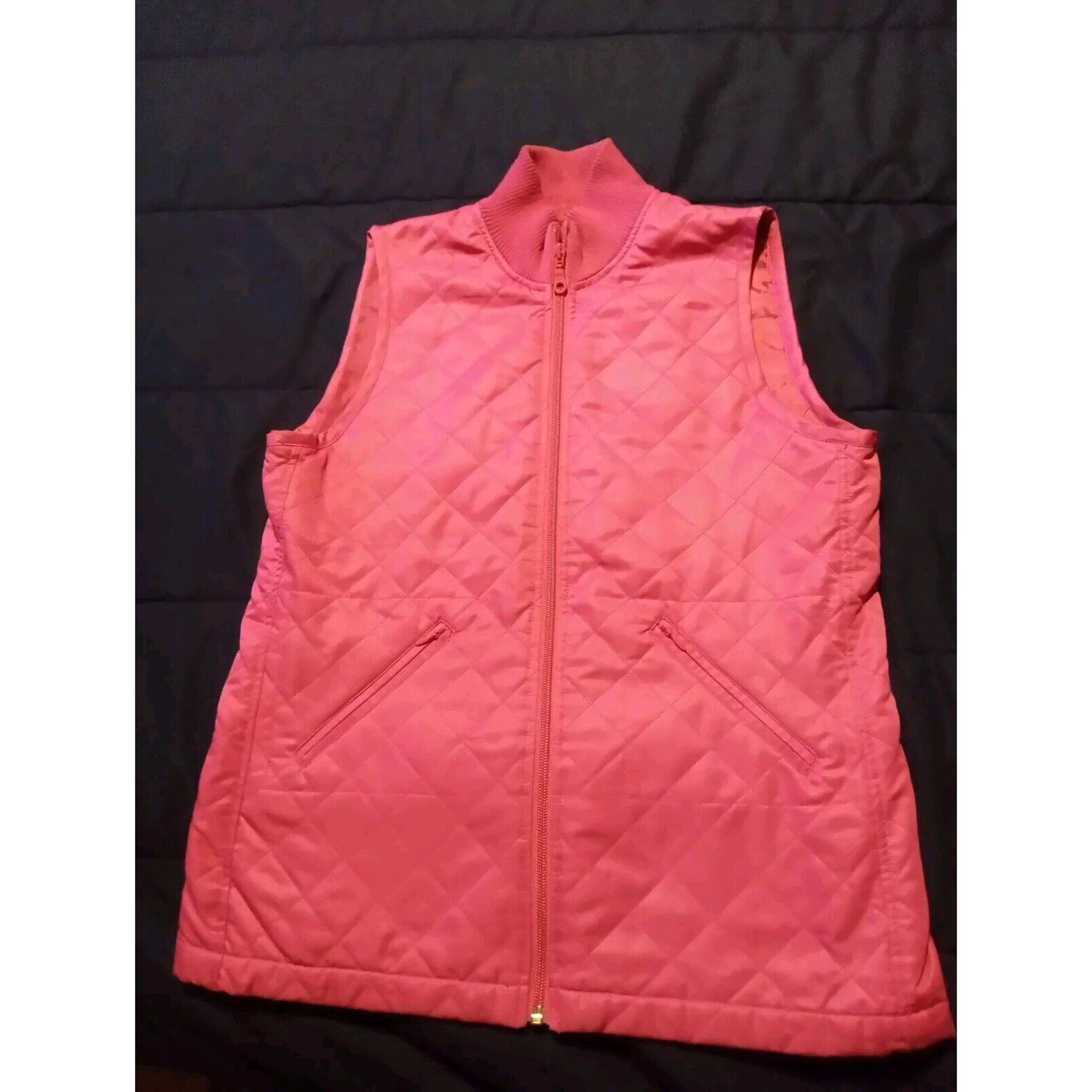 Lilly Pulitzer White Label Womens Medium Lightweight Quilted Vest Pink 23A