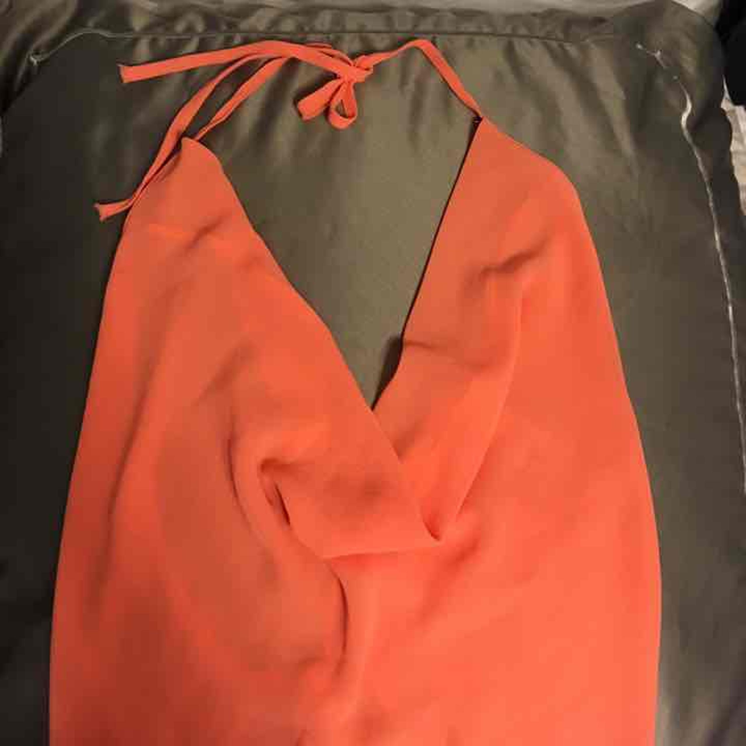 Orange Flowy Halter Top