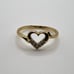 14k Yellow Gold Diamond Heart Ring