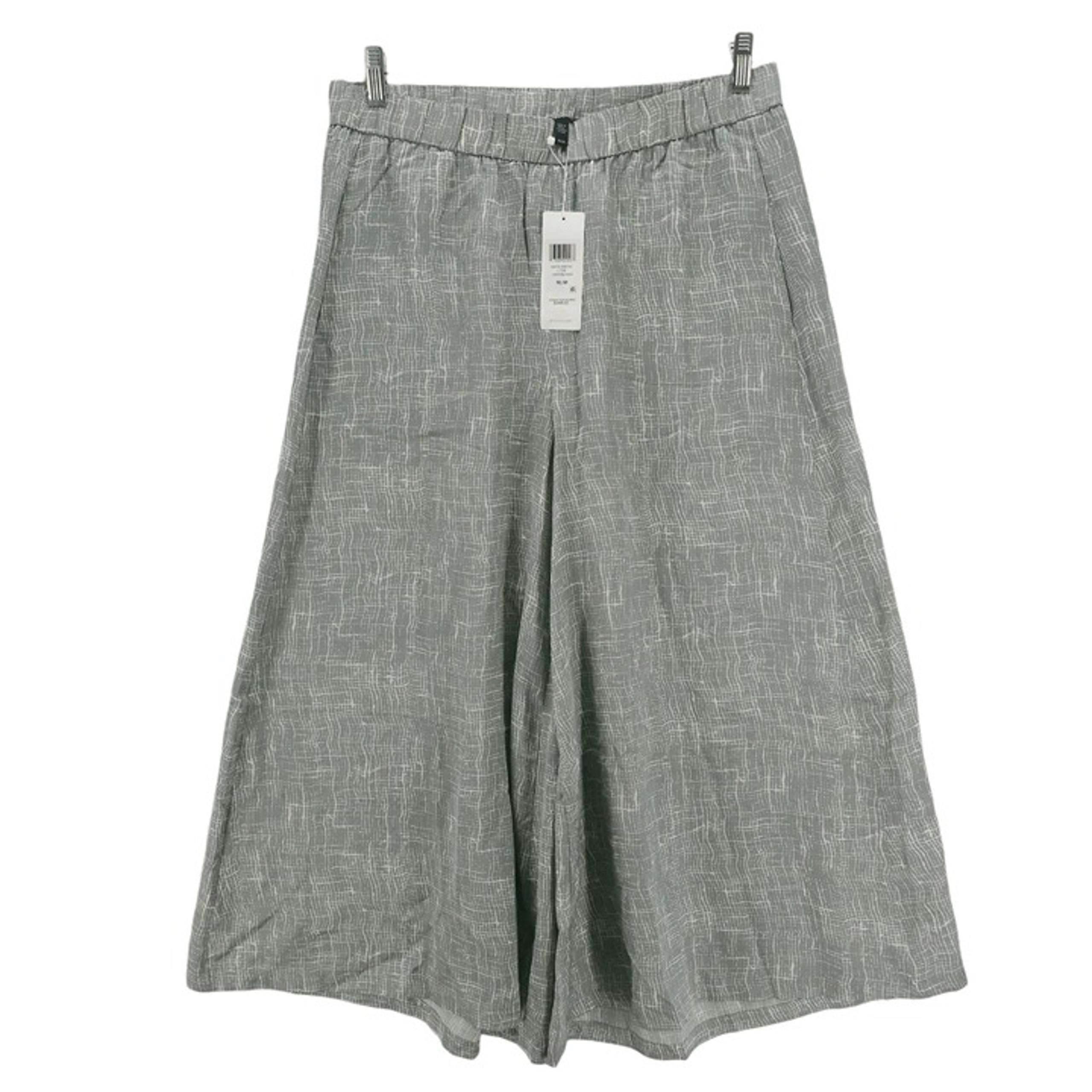 NWT EILEEN FISHER Drift Silk Organic Cotton Culotte Cropped Pant Wide Leg MEDIUM