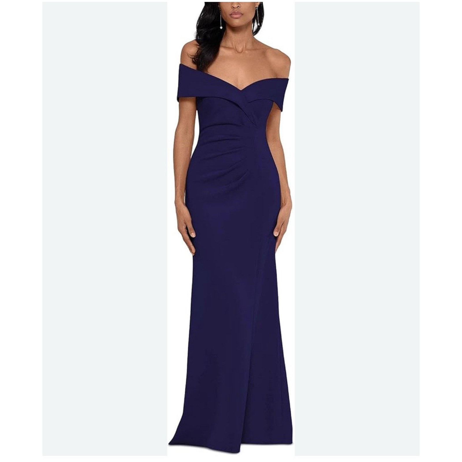 XSCAPE DRESS SIZE 6 Xscape X Womens Gathered Off-The-Shoulder Evening Dress