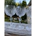 6 Brilliant Cut Lead Crystal Stemware, Etched To Clear, w/Star Burst Design 5.5”