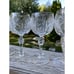 6 Brilliant Cut Lead Crystal Stemware, Etched To Clear, w/Star Burst Design 5.5”