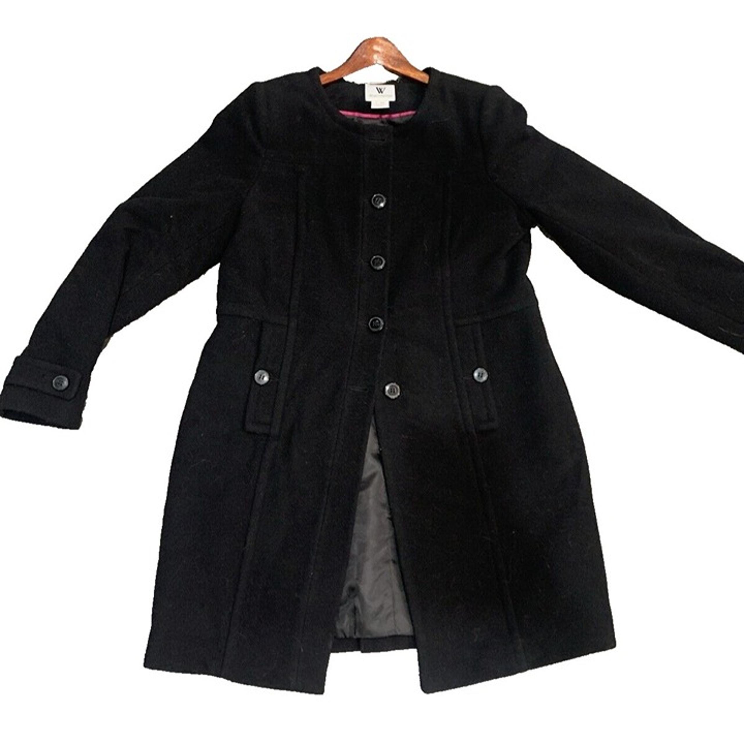 Worthington Wool Blend Coat Size XL Black Career Dressy Classic