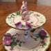 Avon Vintage Springtime Collection 2-Tier Pastry/Cake Stand Tray Easter