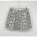 NWT Divine Heritage REVOLVE Shorts Gray Snake Vegan Leather Pleat Cuff Size S