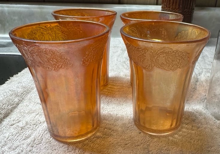 Set Of Four Vintage Federal Glass Tumblers