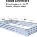 8x4x1FT Raised Garden Bed, Large Metal Planter Box