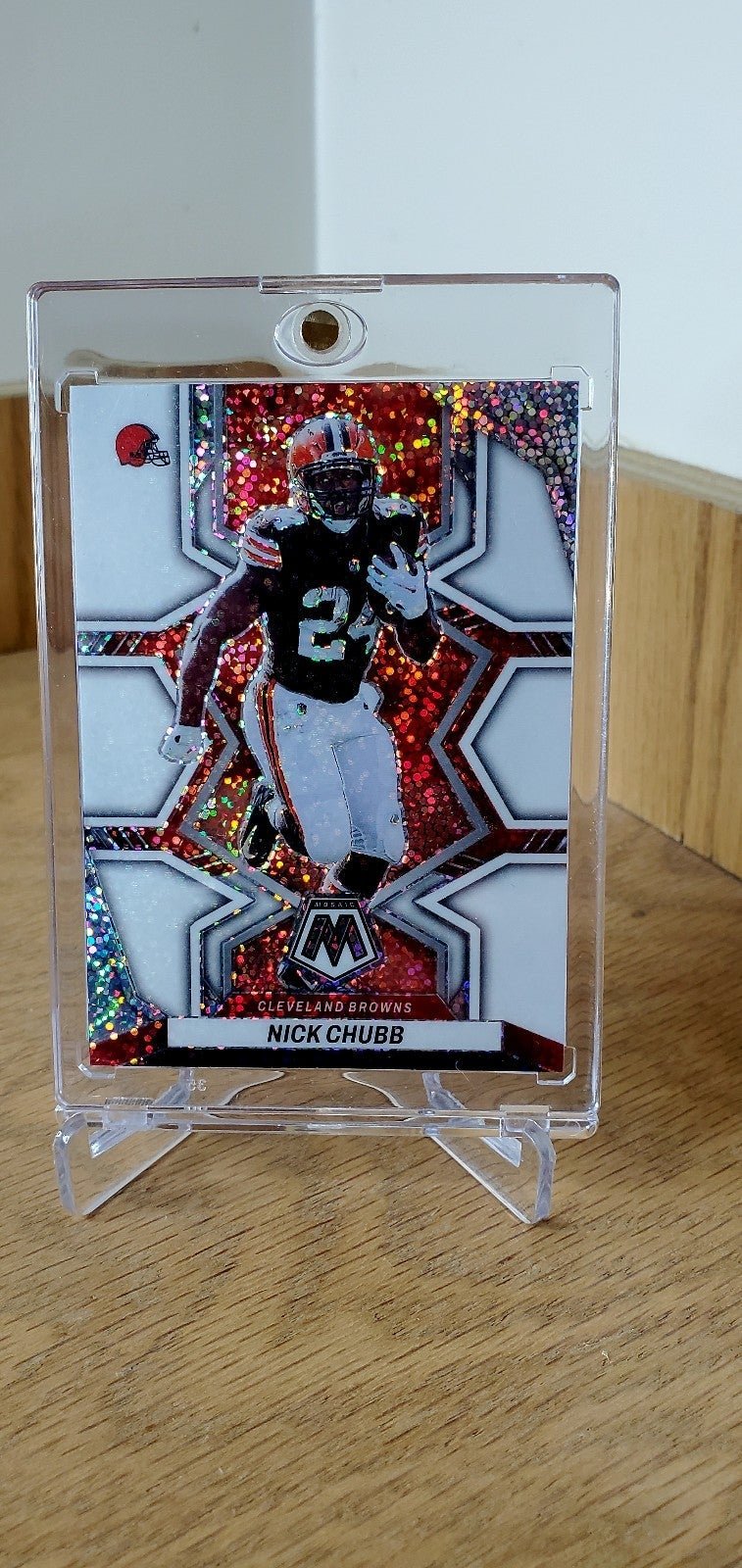 Nick Chubb /20 RARE White Sparkle Mosaic Holo!