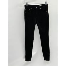 Rag & Bone Velvet Pants Women Size 26 Black Ankle Zip Skinny 10 Capri