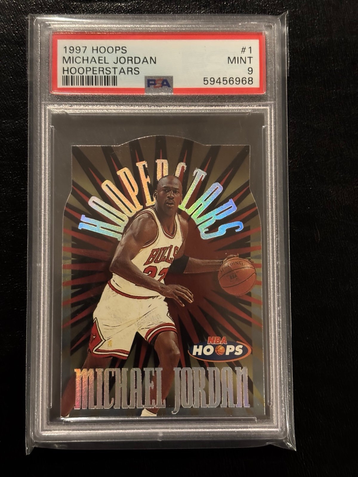 1997 NBA Hoops Hooperstars Michael Jordan PSA 9