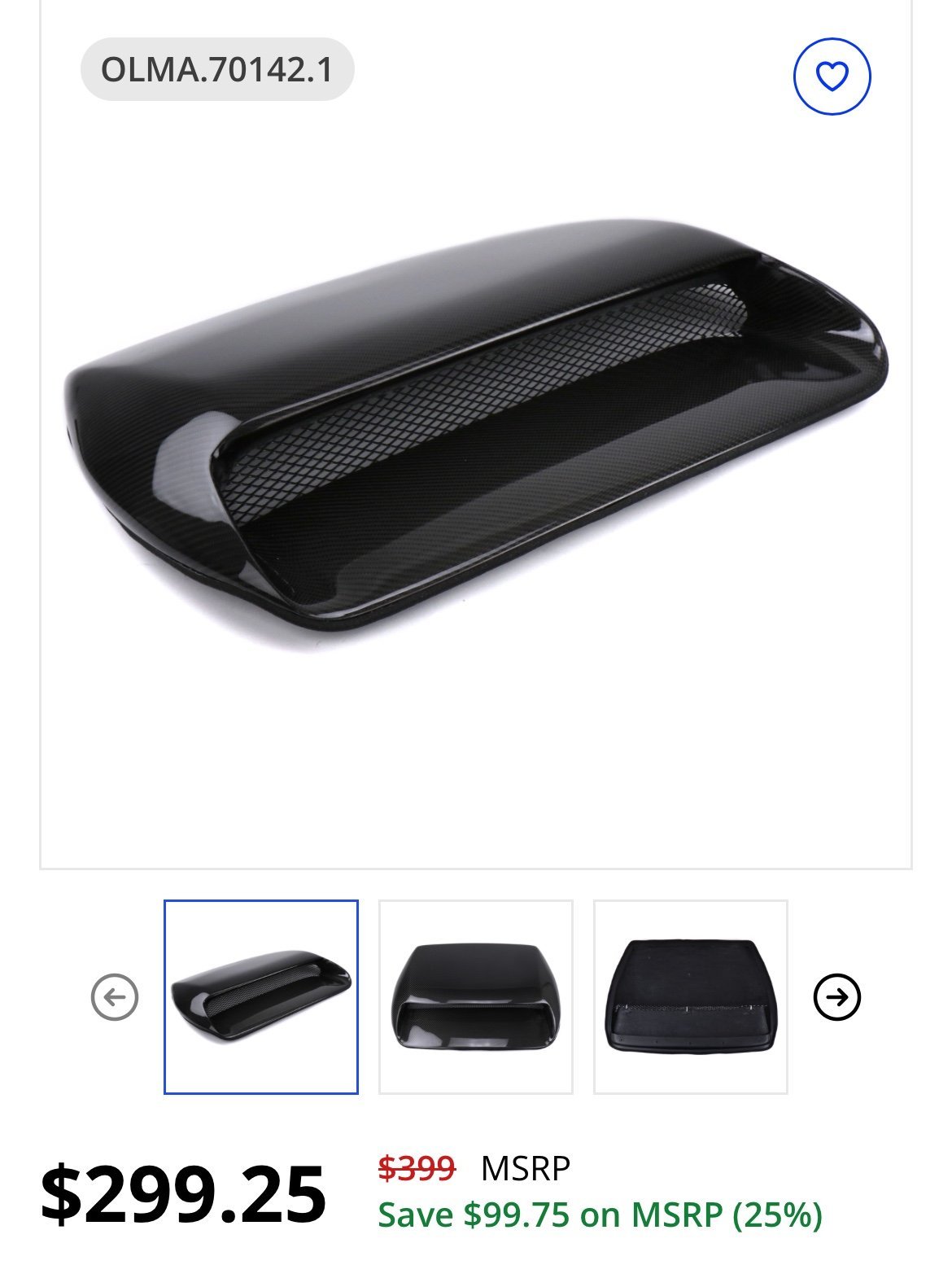 2015-2021 Subaru OLM Oversized Carbon Fiber Hood Scoop